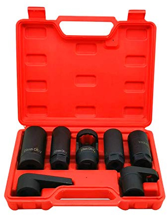 A ABIGAIL Lot de 7 douilles pour capteur d'oxygène 22 mm, 27 mm, 29 mm - S'adapte à tous les véhicules O2 - Extracteur universel et outil de retrait