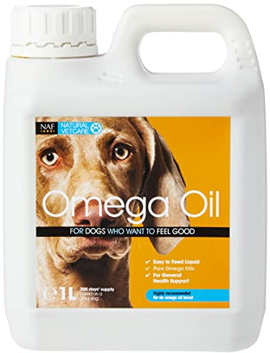 Natural VetCare Omega Oil for Dogs 1000ml – Veterinary Strength Skin, Coat & Joint Supplement – With Omega-3, Omega-6, Biotin & Vitamin E – Supports Glossy Coat, Healthy Skin & Mobility