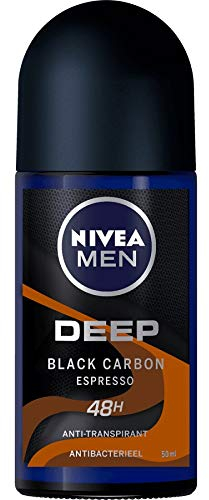 NIVEA Deodorante roll-on da uomo, colore nero al carbonio, confezione da 3 (3 x 50 ml)
