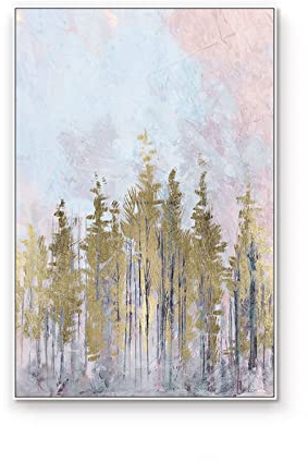 Acrylbilder, Blaue Textur, Himmel, Goldfolie, Wald, Reichtum, Baum, Landschaft, Abstrakt, Modern, 100 % Original, Handgemalte Ölgemälde Auf Leinwand Für Familienwand, Wohnzimmer, Esszimmer, Heim