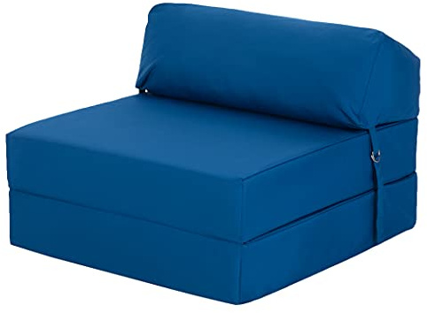 Ready Steady Bed Komfortabler Z-Fold Klappstuhl | Leichtes Futon-Sofa | Weicher, wasserabweisender Bezug | Ergonomisch gestaltete Z Bed Klappmatratze (Blau)