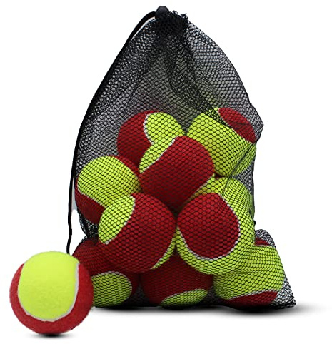 ZHUOKECE 12-pack träningsbollar, träningsbollar för nybörjare, strandtennis, träning, öva lekboll, levereras med nätväska för enkel transport (röd)