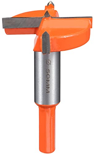 Broca Forstner para Madera Blanda 50mm, Metal Duro Fresadora, Taladro de Acero Cortador Con Vástago Hexagonal, Accesorio para Trabajos de Madera Fina