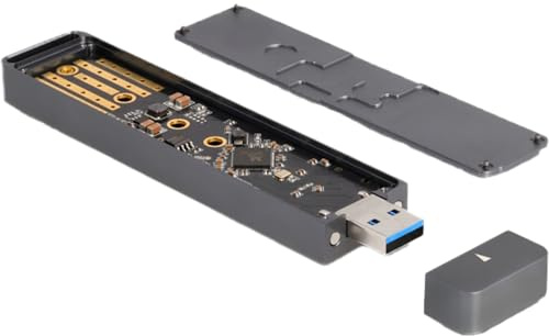 DeLOCK Laufwerksgehäuse Externes Gehäuse M.2 NVMe PCle SSD, SATA SSD