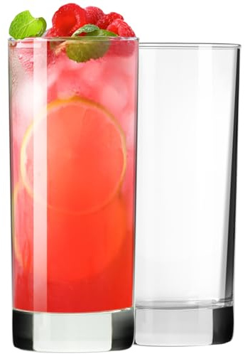 PARACITY Highball Glasses Set of 2, Drinking Glasses 10 Oz, Clear Glass Cups, Tall Tumbler Water Glasses, Glassware Set for Cocktail, Coffee, Mojitos