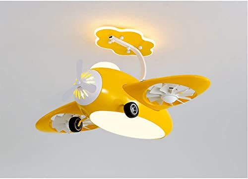 Generic Lámpara de techo infantil para habitación de niño LED de atenuación de 62 W con control remoto colgante para dormitorio de niñas ventilador infantil azul rosa