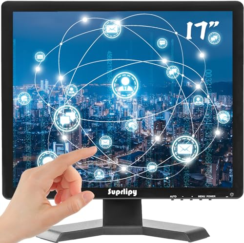 Suprlipy 43,2 cm (17 Zoll) Touchscreen, 1280 x 1024, unterstützt HDMI, VGA, AV, USB, BNC, 10 kapazitive TFT-LED-Monitor für PC, Laptop, Xbox PS5, PS4, Switch, POS-Systeme, Built-in LounSpeakers