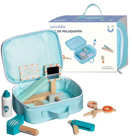 Wuddis Ensemble de Coiffure en Bois - Jouets Montessori dès 3 Ans, 11 Accessoires, Bois Certifié FSC, Peinture Écologique à Base d'eau, Jouets Enfants Sûrs et Écologiques