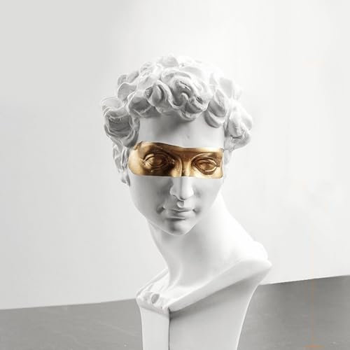 SAKURRDD David-Skulptur, der Kopf von David, Statue, Dekoration, Kunstharz, Kunsthandwerk, Moderne Kunst, Elegante Charakter-Skulptur, Figur/952