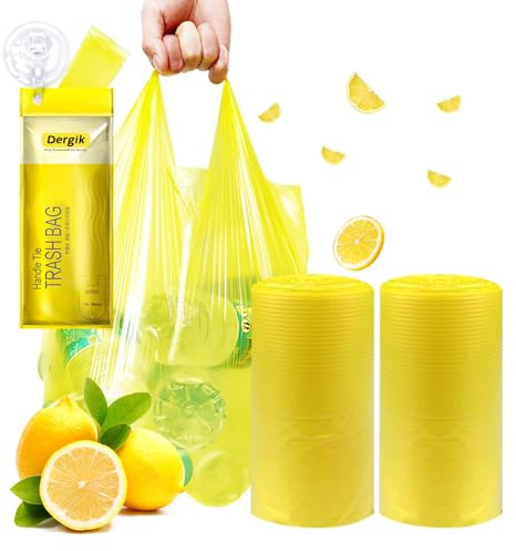Dergik Große Windelentsorgungsbeutel für Erwachsene (45,7 x 58,4 cm), 96 Stück, Zitronenduft, diskrete Müllentsorgung für ältere Menschen, Baby-Müllbeutel, Hygieneartikel und Haustierabfallentsorgung