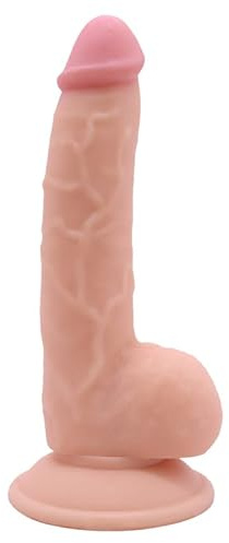 Dildo con ventosa, dildo in TPE con una lunghezza di 20 cm, giocattolo sessuale color pelle per lui e per lei, dildo a ventosa grande con ghiande e vene per vaginale e anale