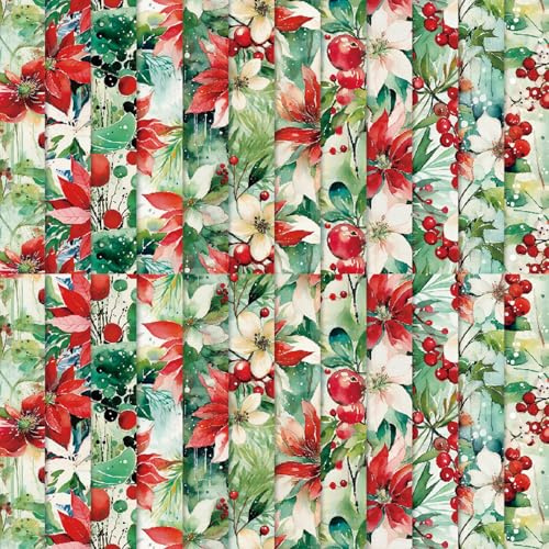 24 Hojas Papel Scrapbooking de Navidad Papel Decorados para Álbumes de Recortes 12 Diseños Papels de Navideño,6X6 Festival Papels Decorativo para Hacer Tarjetas Materiales Scrapbooking DIY Decoupage