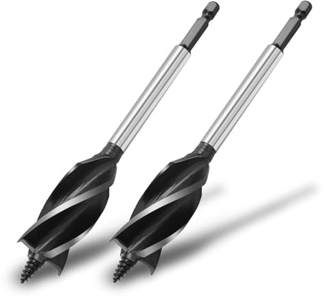 hsawbit 2pcs x 24mm x 165mm Wood Drill Bit, Auger Drill Bits for Wood 1/4 Inch Hex Shank Woodworking Hole Drill Bit