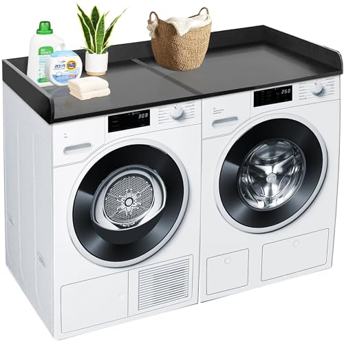 Royxen Washer Dryer Countertop, 27.4 x 54 Wood Universal Fit, Washer Dryer Topper, Laundry Room Organization, Laundry Countertop for Laundry Organization, Black