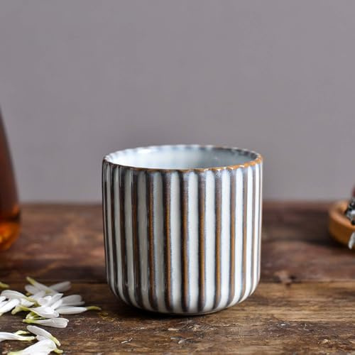 FIBOS Japanese retro ceramic teacups, wine cups, water cups, restaurants, home offices white