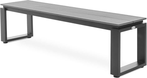 di volio Gartenbank Pisa aus Aluminium, Holzoptik, 160x36,5x41,5 cm, Gartenbank - wetterfest & langlebig, für Garten, Terrasse und Balkon (1)