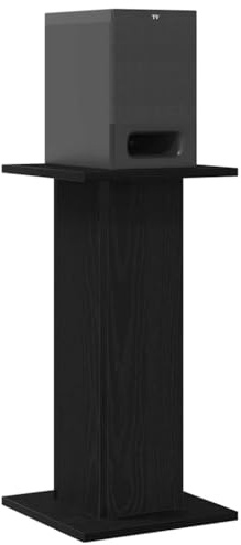 vidaXL Högtalarställ 2 pcs Svart Ek 30 x 30 x 60 cm Konstruerat trä, Högtalarställ för ljudutrustning, Modern vardagsrumsinredning, Kontemporär högtalarelevationssats, Hemmabiotillbehör