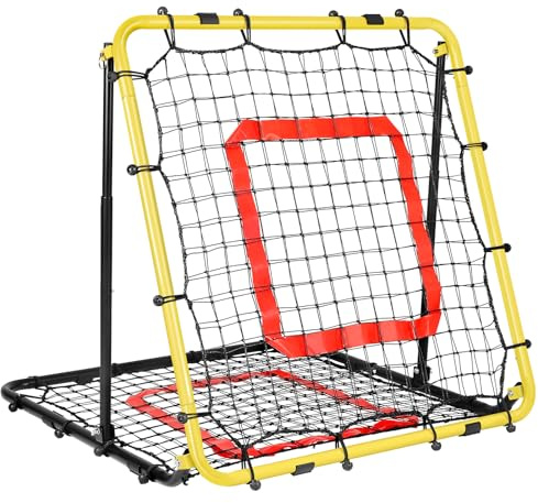 Rete Rimbalzo Calcio Pieghevole, 85 * 85 cm Rete da Rimbalzo per Pallavolo, Reti PE a Doppio Strato, Angolo Regolabile, Formazione Sulle Competenze per Calcio, Pallavolo e Pallacanestro