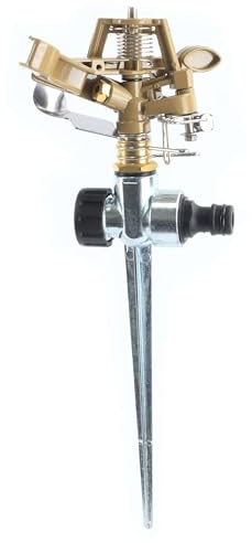 Arroseur à Impulsion 360° avec réglage de la portée et du Verrouillage, fabriqué en métal, idéal pour Le Jardin et l'arrosage Efficace