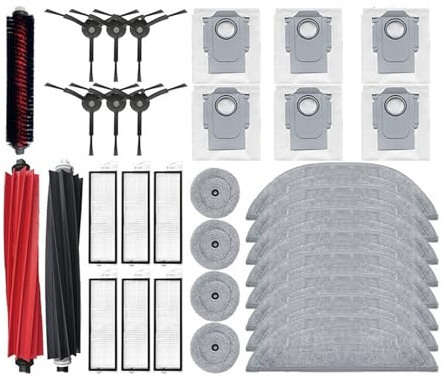 AZSHIW Compatible con S8 MaxV Ultra, G20s, repuestos, Accesorios, Cepillo Lateral Principal, Filtro HEPA, paño de fregona, Bolsa for Polvo(33pcs)