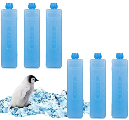 6 Pack Freeze Blocks for Cool Boxes & Air Con Units, Reusable 200ml Ice Packs - BPA-Free Thickened Gel Cooler Packs for Lunch Bags, Camping, Caravans | Long-Lasting Chill Packs