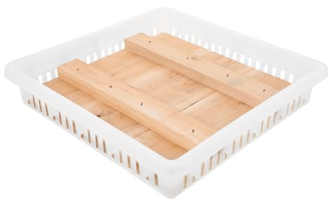 Zerodeko Moule à Fromage Fait Maison avec Presse en Bois et Plastique, Design Compact Cuisine Petite, Usage Polyvalent pour Fabrication de Fromage et Tofu DIY