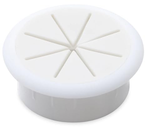 Passacavo in metallo per scrivania, 8 passacavi da scrivania da 50/60 mm, organizer for cavi, copriforo for cavi for mobili da ufficio(White,50mm)
