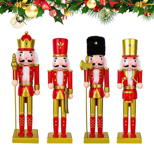 Generico Christmas Schiaccianoci | Personaggi Schiaccianoci in Legno Decorazioni Natalizie | Centrotavola per Albero Casa Caffè Ufficio Ingresso