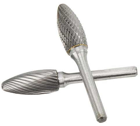 TIKATARER Einzel-Doppelschnitt-Hartmetallfräser, Feilen, 6-mm-Schaft, 14-mm-Fräserdurchmesser, Frässtifte mit Hoher Härte und Langer Lebensdauer, Ideal für Metallarbeiten, Holzschnitzerei, Schleifen