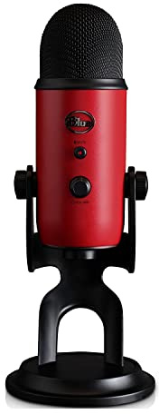 Blue Microphones Yeti USB-Mikrofon für Aufnahme und Streaming auf PC und Mac, verstellbares Stativ, Plug und Play, Satin Rot