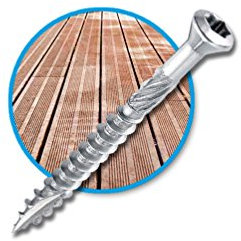 Diamwood - Seau de 1000 vis terrasse INOX A2, tête réduite crantée, TX25, D. 5 x 60 mm + embout offert - 98000506102 - Diamwood