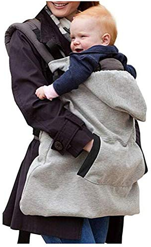 iSpchen Baby Regencover Tragecover Carrier Cover,Regenschutz für Babytragen,Dick Baby Sling Wintercover,Grey EINWEG