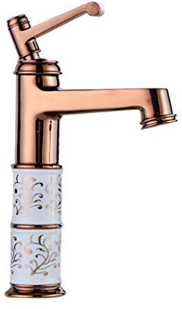 Tubayia Vintage Einhebel Wasserhahn Bad Armatur Waschtischarmatur für Badezimmer, Toilette, Küche usw (Kupfer 27cm)