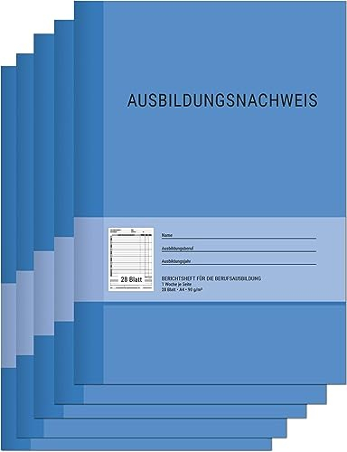 Berichtsheft Ausbildung/Ausbildungsnachweisheft täglich/wöchentlich - DIN A4, 28 Blatt, 1 Woche je Seite, Montag bis Sonntag … (5)