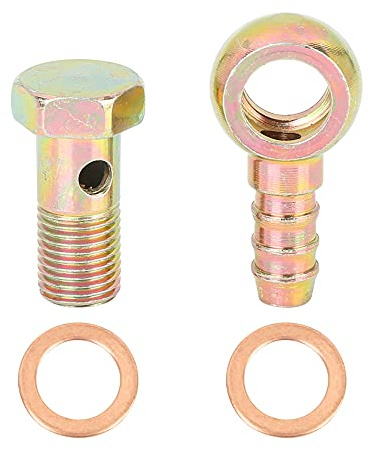 X AUTOHAUX Banjo Unterlegscheiben Kit Bronze Tone 1 Set Bremssystem Metall | 12 Mm Innendurchmesser, 9 Mm Außendurchmesser, M12X1.25, Für Motorrad/Auto, CNC-Bearbeitung, Einfache Montage, Banjo Fitting