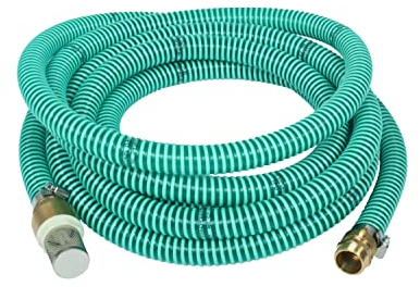 Wacredo Premium Saugschlauchgarnitur 1 (25mm) Saugschlauch grün, Pumpenschlauch Stabil Flexibel PVC Ansauggarnitur Sauggarnitur Fußventil Messing Rückschlagventil (7)