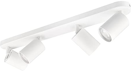 KYOTECH Deckenstrahler 4 Flammig Weiß Deckenlampe Strahler Schwenkbar 350° LED Deckenleuchte GU10 Spots Deckenleuchten für Küche Wohnzimmer Schlafzimmer, Ohne Leuchtmittel