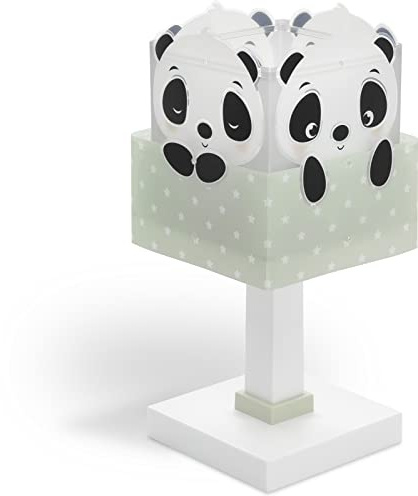 Dalber Kinder Tischlampe Nachttischlampe kinderzimmer Panda tiere Pandabär Grün, 63161H, E14