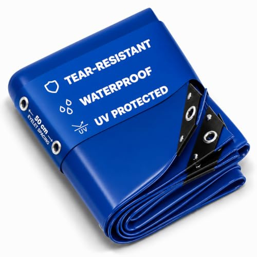 NEMAXX® telone 450 g/m² 4×5 m blu occhielli alu impermeabile anti-UV | Resistente a gelo e muffa, orlo saldato, angoli rinforzati, occhielli ogni 50 cm – legna, giardino, tetto, cantiere, piscina