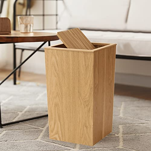ZHZ-DT Papelera de Madera con Tapa, hogar, Dormitorio, baño, Cocina, Oficina, Reciclaje, papeleras, cesto, Moderno, Papelera, Papelera, para Debajo del Escritorio, pequeño