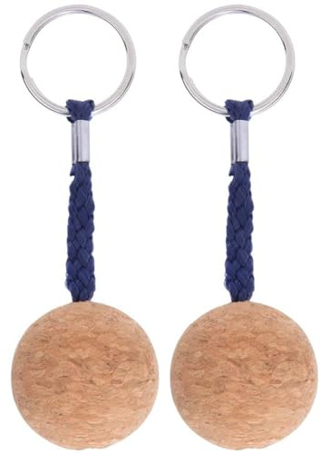 Cyrank Schwimmender Schlüsselanhänger aus Kork, 2 Stück Holz Schwimmender Schlüsselanhänger Boot Wassersport Schlüssel Bund Leichter Schlüssel Anhänger Float Wassersport Zubehör(Schwarz)