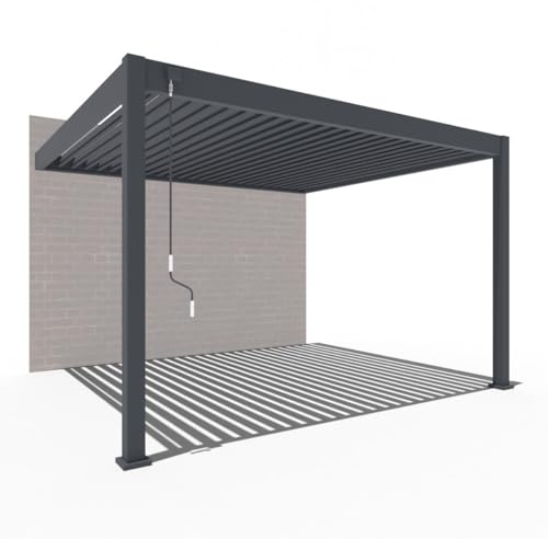 Weide Deluxe | Wandpergola | Voll Aluminium | 3 x 4 M | Lamellendach Anthrazit