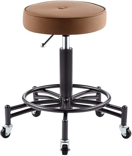 SOVORM Rollhocker Hocker auf Rädern Barhocker Drehhocker Retro-Hocker Beau Salon Büro Medizinischer Hocker Rollende 360° höhenverstellbare Räder Ergonomischer Hocker (Farbe: Grün) (Noir) The New