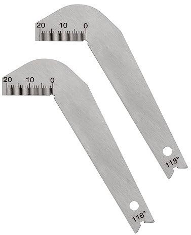 QUARKZMAN 2Stk Bohrer Winkelmesser 118 Degree Bohrer Schleiflehre Edelstahl | Winkel Messung Gage