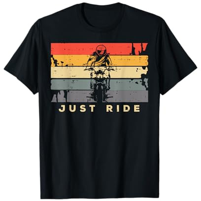 Just Ride Motorcycle Biker Retro Motorbike Women Men Kids T-Shirt