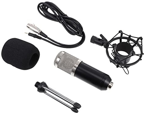 Toyvian Wired Microphones for Recording Studios and Online Karaoke Condenser Microphone Kit Featuring Thick with Steel Mesh and Zinc Alloy and Full Sound Random Color for Music