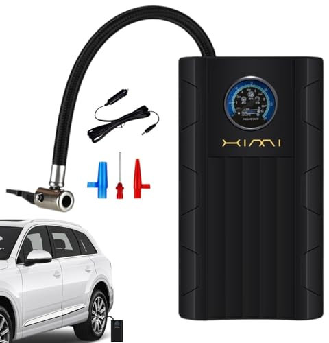 Inflador de neumáticos portátil para automóvil, Bomba de Aire para automóvil | Compresor de Aire inalámbrico portátil | Bomba de Aire infladora con manómetro preciso, compresor de Aire confiable para