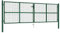 Keyroto Gartentor Einfahrtstor Gartenzaun Doppeltor Gartentor Doppelflügeltore Zauntor Gartentor Metall Hoftor Mesh-Gartentor Stahl 400 x 125 cm Grün
