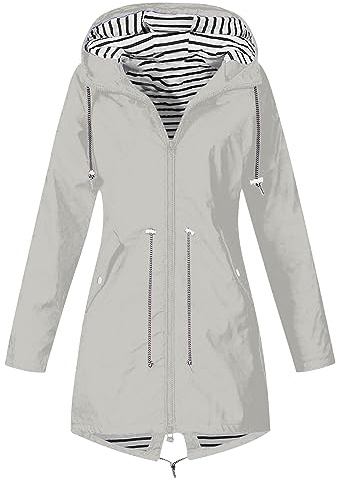 KOG Übergangsjacke Damen Regenjacke Wasserdicht Regenmantel Windbreaker mit Kapuze Fahrradjacke Regencape Regenjacken Windjacke Wanderjacke Outdoor Jacken Radjacke Regenponcho Große Größe S - 5XL