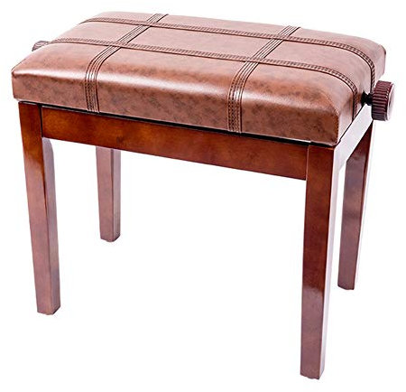 Klavierbank Aus Holz Mit Gepolstertem Lederkissen, Verstellbarer Einzel-Klavier- Und Keyboardhocker Mit Ablagefach (B 63 X 34 X 47 cm)，B-63x34x47 cm